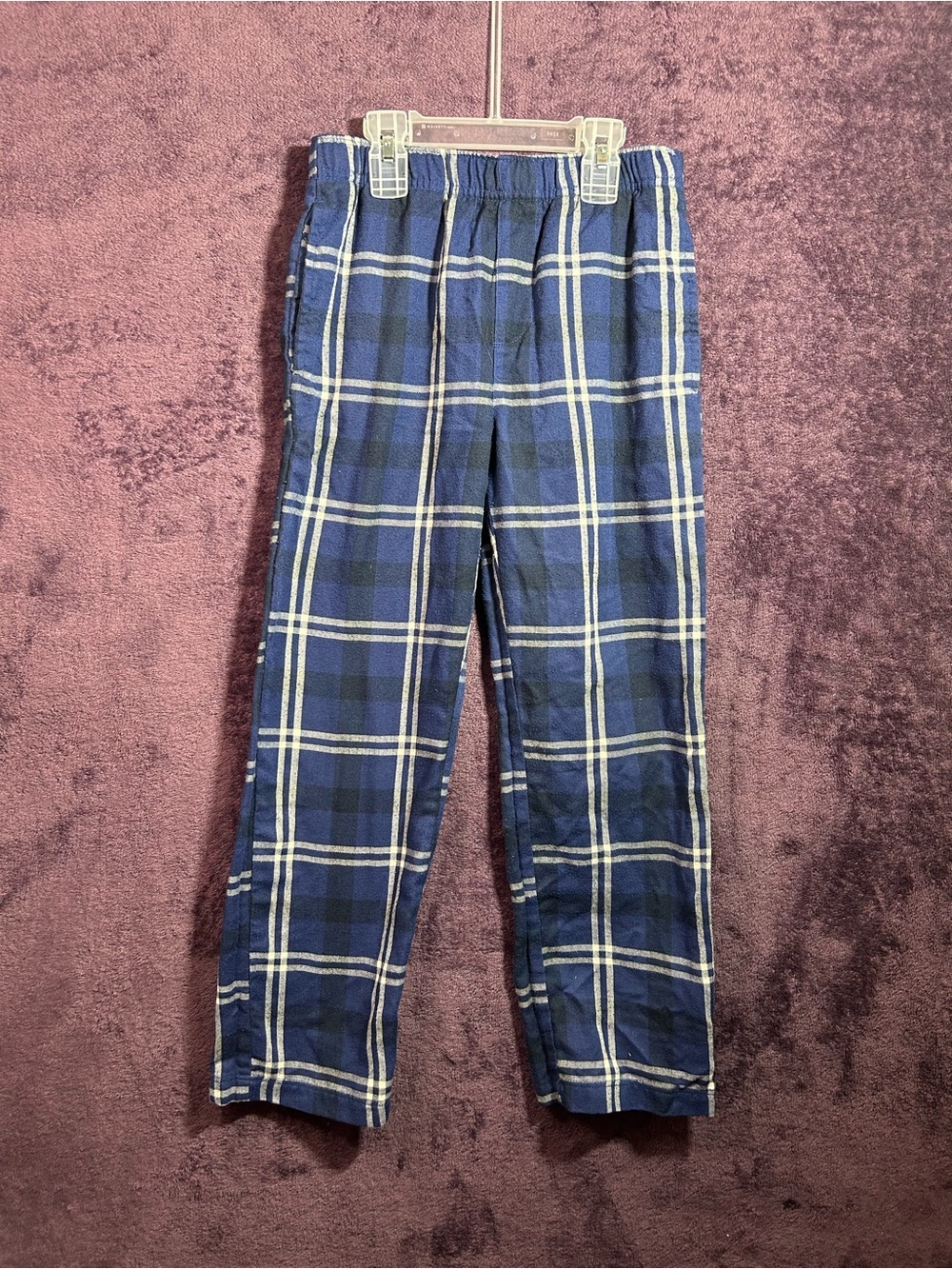 Old Navy Blue and White Plaid Kids Pajama Bottoms